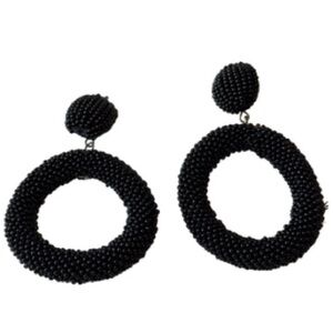 Elegant Black Beaded Earrings